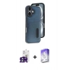 MARSİLYAN™- iPhone 16 Kılıf Yörünge Işık Serisi - Siyah Bilvis 5in1 3D Magic Cam Ekran Koruyucu + Bilvis Titan Kamera Lens - YL
