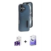 MARSİLYAN™- iPhone 16 Kılıf Yörünge Işık Serisi - Siyah Bilvis 5in1 5D Magic Hayalet Cam Ekran Koruyucu + Bilvis Titan Kamera Lens - SH