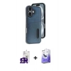MARSİLYAN™- iPhone 16 Kılıf Yörünge Işık Serisi - Siyah Bilvis 5in1 5D Magic Hayalet Cam Ekran Koruyucu + Bilvis Titan Kamera Lens - PE