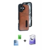 MARSİLYAN™- iPhone 16 Kılıf Yörünge Işık Serisi - Siyah Bilvis 5in1 5D Magic Hayalet Cam Ekran Koruyucu + Raze Metal Kamera Lens - LT