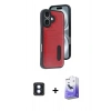 MARSİLYAN™- iPhone 16 Kılıf Yörünge Işık Serisi - Siyah Bilvis 5in1 5D Magic Hayalet Cam Ekran Koruyucu + PVD Metal Kamera Lens - MI
