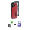 MARSİLYAN™- iPhone 16 Kılıf Yörünge Işık Serisi - Siyah Bilvis 5in1 5D Magic Hayalet Cam Ekran Koruyucu + Raze Metal Kamera Lens - SH