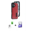 MARSİLYAN™- iPhone 16 Kılıf Yörünge Işık Serisi - Siyah Bilvis 5in1 5D Magic Hayalet Cam Ekran Koruyucu + Raze Metal Kamera Lens - BZ