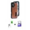 MARSİLYAN™- iPhone 16 Kılıf Yörünge Işık Serisi - Siyah Bilvis 5in1 5D Magic Hayalet Cam Ekran Koruyucu + Raze Metal Kamera Lens - BZ