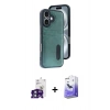 MARSİLYAN™- iPhone 16 Kılıf Yörünge Işık Serisi - Siyah Bilvis 5in1 5D Magic Hayalet Cam Ekran Koruyucu + Bilvis Titan Kamera Lens - YL
