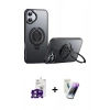 MARSİLYAN™- iPhone 16 Kılıf Zirve Çizgi Prime - Şeffaf Pasifik Cam Ekran Koruyucu + Bilvis Titan Kamera Lens - PE