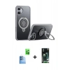 MARSİLYAN™- iPhone 16 Kılıf Zirve Çizgi Prime - Siyah 360 Mat Full Body Arka Koruyucu + Raze Metal Kamera Lens - LT