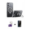 MARSİLYAN™- iPhone 16 Kılıf Zirve Çizgi Prime - Siyah 3D Antistatik Hayalet Cam Ekran Koruyucu + Bilvis Titan Kamera Lens - GS