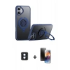 MARSİLYAN™- iPhone 16 Kılıf Zirve Çizgi Prime - Siyah 3D Antistatik Mat Seramik Nano Ekran Koruyucu + PVD Metal Kamera Lens - MI