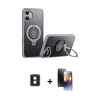 MARSİLYAN™- iPhone 16 Kılıf Zirve Çizgi Prime - Siyah 3D Antistatik Mat Seramik Nano Ekran Koruyucu + PVD Metal Kamera Lens - MI