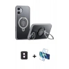 MARSİLYAN™- iPhone 16 Kılıf Zirve Çizgi Prime - Siyah 3D Antistatik Seramik Nano Ekran Koruyucu + PVD Metal Kamera Lens - PE