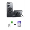 MARSİLYAN™- iPhone 16 Kılıf Zirve Çizgi Prime - Siyah Bilvis 5in1 3D Magic Cam Ekran Koruyucu + Raze Metal Kamera Lens - BZ