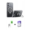 MARSİLYAN™- iPhone 16 Kılıf Zirve Çizgi Prime - Siyah Bilvis 5in1 3D Magic Cam Ekran Koruyucu + Raze Metal Kamera Lens - BZ