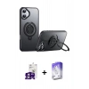 MARSİLYAN™- iPhone 16 Kılıf Zirve Çizgi Prime - Siyah Bilvis 5in1 3D Magic Cam Ekran Koruyucu + Bilvis Titan Kamera Lens - PE