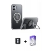 MARSİLYAN™- iPhone 16 Kılıf Zirve Çizgi Prime - Siyah Bilvis 5in1 3D Magic Cam Ekran Koruyucu + PVD Metal Kamera Lens - MI