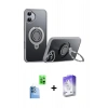 MARSİLYAN™- iPhone 16 Kılıf Zirve Çizgi Prime - Siyah Bilvis 5in1 3D Magic Cam Ekran Koruyucu + Raze Metal Kamera Lens - LT