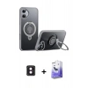 MARSİLYAN™- iPhone 16 Kılıf Zirve Çizgi Prime - Siyah Bilvis 5in1 5D Magic Hayalet Cam Ekran Koruyucu + PVD Metal Kamera Lens - PE
