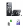 MARSİLYAN™- iPhone 16 Kılıf Zirve Çizgi Prime - Siyah Bilvis 5in1 5D Magic Hayalet Cam Ekran Koruyucu + Raze Metal Kamera Lens - SH