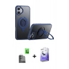 MARSİLYAN™- iPhone 16 Kılıf Zirve Çizgi Prime - Siyah Bilvis 5in1 5D Magic Hayalet Cam Ekran Koruyucu + Raze Metal Kamera Lens - SH