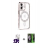 MARSİLYAN™- iPhone 16 Kılıf Zirve Doku Prime - Şeffaf 360 Full Body Arka Koruyucu + Bilvis Titan Kamera Lens - PE