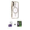 MARSİLYAN™- iPhone 16 Kılıf Zirve Doku Prime - Şeffaf 360 Full Body Arka Koruyucu + Bilvis Titan Kamera Lens - PE