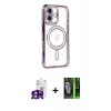 MARSİLYAN™- iPhone 16 Kılıf Zirve Doku Prime - Şeffaf 360 Full Body Arka Koruyucu + Bilvis Titan Kamera Lens - PE
