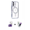 MARSİLYAN™- iPhone 16 Kılıf Zirve Doku Prime - Şeffaf Pasifik Cam Ekran Koruyucu + Bilvis Titan Kamera Lens - GS