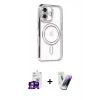 MARSİLYAN™- iPhone 16 Kılıf Zirve Doku Prime - Şeffaf Pasifik Cam Ekran Koruyucu + Bilvis Titan Kamera Lens - GS