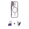MARSİLYAN™- iPhone 16 Kılıf Zirve Doku Prime - Şeffaf Pasifik Cam Ekran Koruyucu + Bilvis Titan Kamera Lens - PE