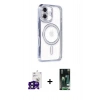 MARSİLYAN™- iPhone 16 Kılıf Zirve Doku Prime - Siyah 360 Mat Full Body Arka Koruyucu + Bilvis Titan Kamera Lens - SH