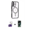 MARSİLYAN™- iPhone 16 Kılıf Zirve Doku Prime - Siyah 360 Mat Full Body Arka Koruyucu + Bilvis Titan Kamera Lens - SH