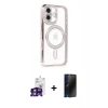 MARSİLYAN™- iPhone 16 Kılıf Zirve Doku Prime - Siyah 3D Antistatik Hayalet Cam Ekran Koruyucu + Bilvis Titan Kamera Lens - YL