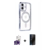MARSİLYAN™- iPhone 16 Kılıf Zirve Doku Prime - Siyah 3D Antistatik Hayalet Cam Ekran Koruyucu + Bilvis Titan Kamera Lens - YL