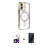 MARSİLYAN™- iPhone 16 Kılıf Zirve Doku Prime - Siyah 3D Antistatik Hayalet Cam Ekran Koruyucu + Bilvis Titan Kamera Lens - YL