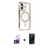 MARSİLYAN™- iPhone 16 Kılıf Zirve Doku Prime - Siyah 3D Antistatik Hayalet Cam Ekran Koruyucu + Bilvis Titan Kamera Lens - PE