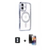 MARSİLYAN™- iPhone 16 Kılıf Zirve Doku Prime - Siyah 3D Antistatik Mat Seramik Nano Ekran Koruyucu + PVD Metal Kamera Lens - MI