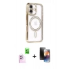 MARSİLYAN™- iPhone 16 Kılıf Zirve Doku Prime - Siyah 3D Antistatik Mat Seramik Nano Ekran Koruyucu + Raze Metal Kamera Lens - PE