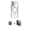 MARSİLYAN™- iPhone 16 Kılıf Zirve Doku Prime - Siyah 3D Antistatik Mat Seramik Nano Ekran Koruyucu + PVD Metal Kamera Lens - PE