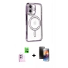 MARSİLYAN™- iPhone 16 Kılıf Zirve Doku Prime - Siyah 3D Antistatik Mat Seramik Nano Ekran Koruyucu + Raze Metal Kamera Lens - PE