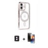 MARSİLYAN™- iPhone 16 Kılıf Zirve Doku Prime - Siyah 3D Antistatik Mat Seramik Nano Ekran Koruyucu + PVD Metal Kamera Lens - PE
