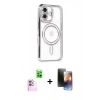 MARSİLYAN™- iPhone 16 Kılıf Zirve Doku Prime - Siyah 3D Antistatik Mat Seramik Nano Ekran Koruyucu + Raze Metal Kamera Lens - PE