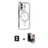 MARSİLYAN™- iPhone 16 Kılıf Zirve Doku Prime - Siyah 3D Antistatik Mat Seramik Nano Ekran Koruyucu + PVD Metal Kamera Lens - PE