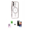 MARSİLYAN™- iPhone 16 Kılıf Zirve Doku Prime - Siyah 3D Antistatik Mat Seramik Nano Ekran Koruyucu + Raze Metal Kamera Lens - PE