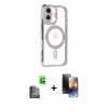 MARSİLYAN™- iPhone 16 Kılıf Zirve Doku Prime - Siyah 3D Antistatik Mat Seramik Nano Ekran Koruyucu + Raze Metal Kamera Lens - SH
