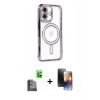 MARSİLYAN™- iPhone 16 Kılıf Zirve Doku Prime - Siyah 3D Antistatik Mat Seramik Nano Ekran Koruyucu + Raze Metal Kamera Lens - SH