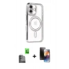 MARSİLYAN™- iPhone 16 Kılıf Zirve Doku Prime - Siyah 3D Antistatik Mat Seramik Nano Ekran Koruyucu + Raze Metal Kamera Lens - SH