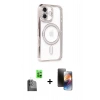 MARSİLYAN™- iPhone 16 Kılıf Zirve Doku Prime - Siyah 3D Antistatik Mat Seramik Nano Ekran Koruyucu + Raze Metal Kamera Lens - SH