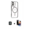 MARSİLYAN™- iPhone 16 Kılıf Zirve Doku Prime - Siyah 3D Antistatik Mat Seramik Nano Ekran Koruyucu + PVD Metal Kamera Lens - YL