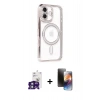 MARSİLYAN™- iPhone 16 Kılıf Zirve Doku Prime - Siyah 3D Antistatik Mat Seramik Nano Ekran Koruyucu + Bilvis Titan Kamera Lens - YL
