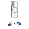 MARSİLYAN™- iPhone 16 Kılıf Zirve Doku Prime - Siyah 3D Antistatik Seramik Nano Ekran Koruyucu + Bilvis Titan Kamera Lens - SH